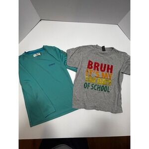 Magellan Outdoors Youth Fishing Shirt & Bruh 100 Days of School T-Shirt YSmall‎